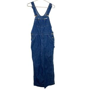 Vintage 70s Lee 32x32 Denim Jeans Button Fly Bib Overalls Carpenter Farmer